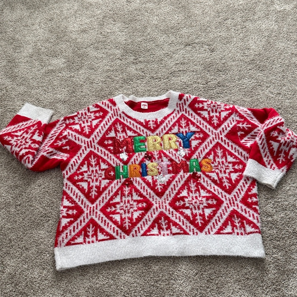 Holiday Time Red and White Unisex Sweater. Size 3X